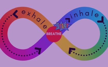 Breathe infinity sticker to use while doing Breathing Exercises for Stress Release