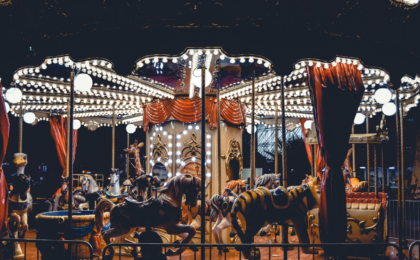 a Merry-Go-Round in an amusement park